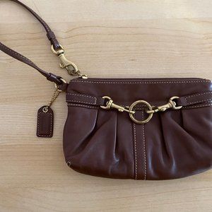 Coach Brown Leather Wristlet